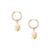 Yèyélùfé Gold-Plated Huggie Earrings with Mask Charm